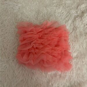 Coral Ruffled Tube Top